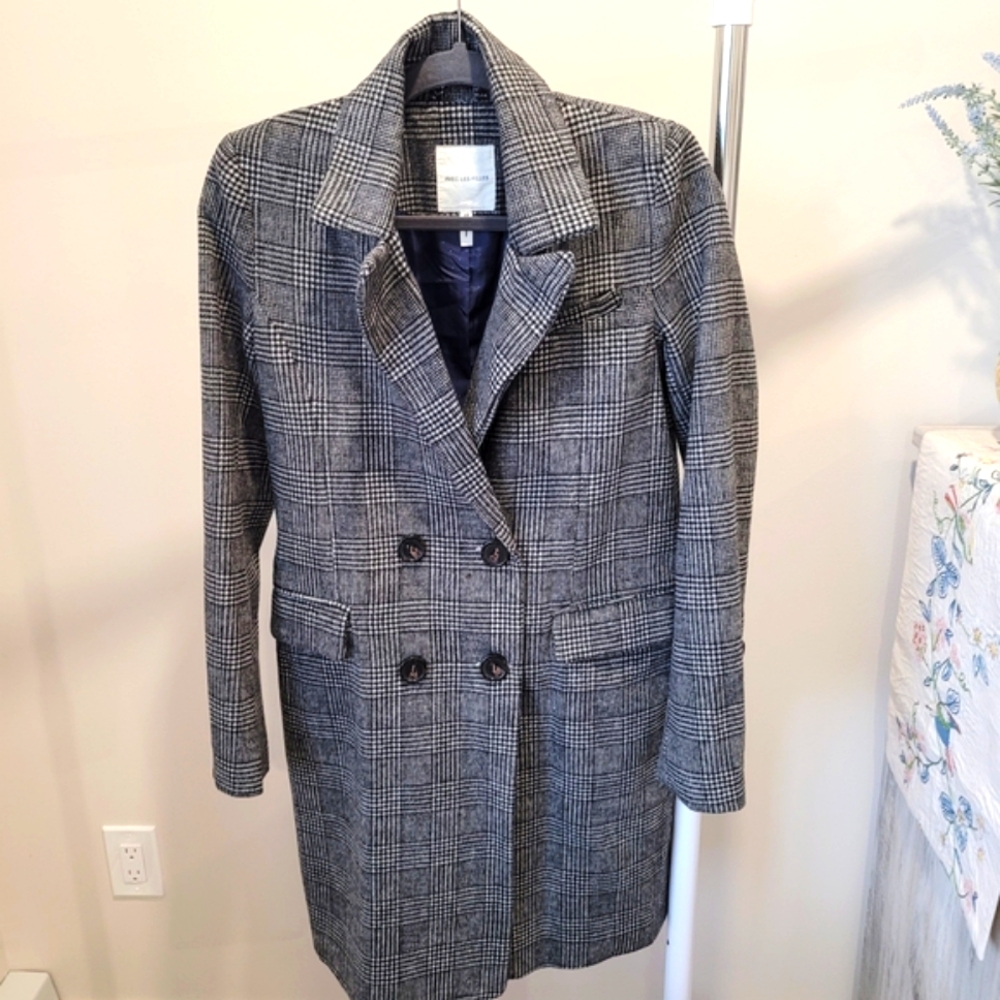 Avec Les Filles Plaid Double-Breasted Coat